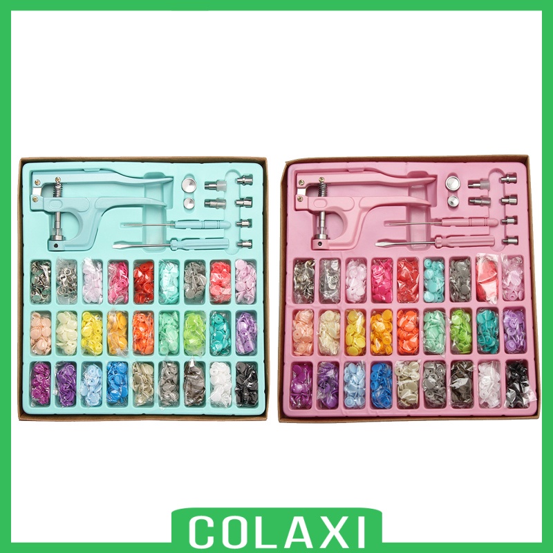 [COLAXI]312pcs Snap Button Kit Metal Snaps Studs w/ Pliers Press Tool for Sewing