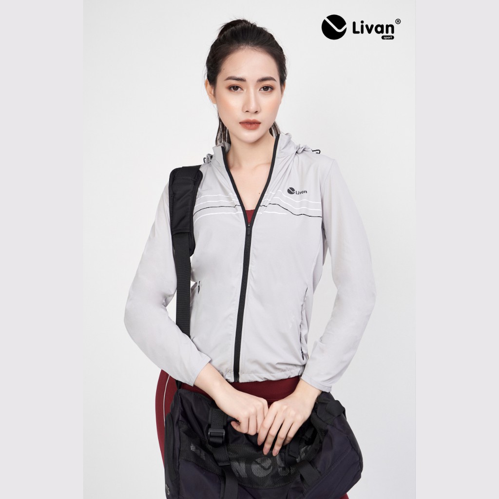 Áo Gió Nữ Livan Sport 1 Lớp Kẻ Ngang Cao Cấp Siêu Nhẹ