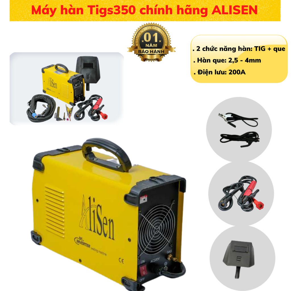 Máy hàn TIGS-350 | Máy hàn tig 2 chức năng hàn khí + hàn que 4 ly chính hãng Alisen,máy hàn que và hàn khí, máy hàn tig