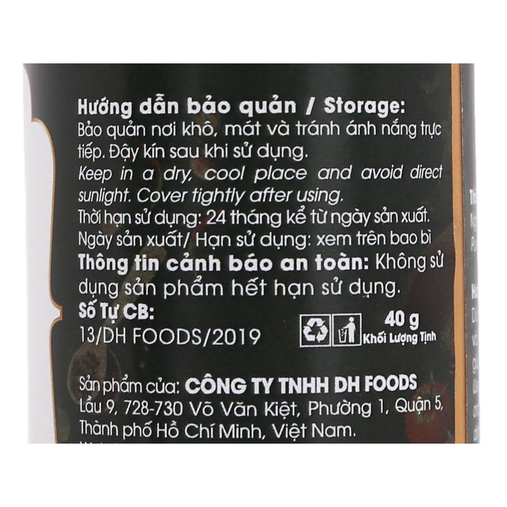 Bột Nghệ Natural DH FOODS 40g