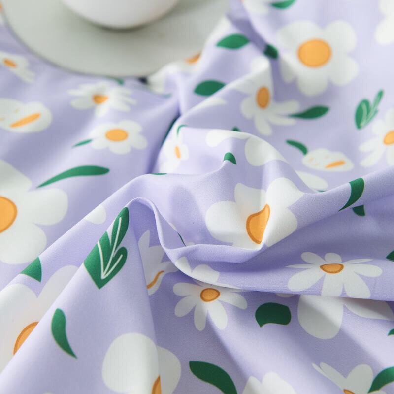 Bộ Chăn Ga Cotton Poly Emmidecor cao cấp - mẫu hoa cúc tím giá tốt