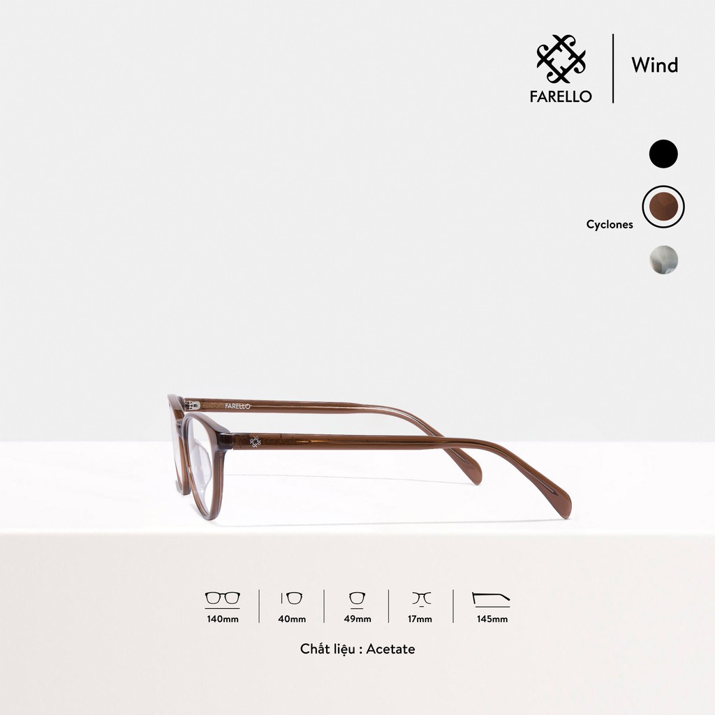 Gọng kính nữ cao cấp FARELLO Wind mắt mèo Acetate thiết kế tinh tế màu sắc thời trang