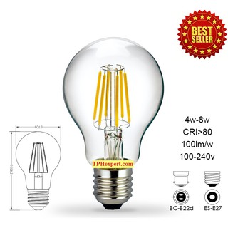 BÓNG LED EDISON A60E27 - 8W Trắng hoặc Vàng