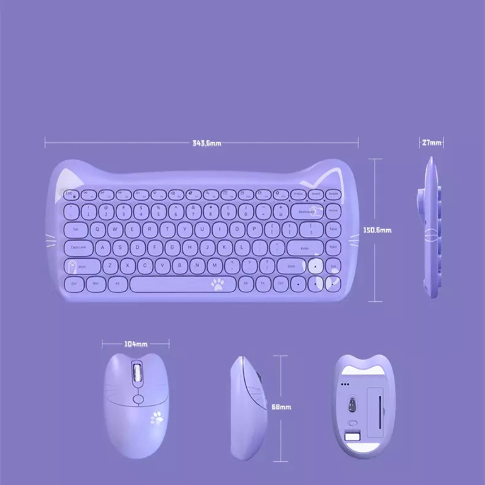 Black Jennings Ajazz 3060i Bàn Phím Hoạt Hình Mỏng Nhẹ Bluetooth 84 Phím Hoạt Hình.