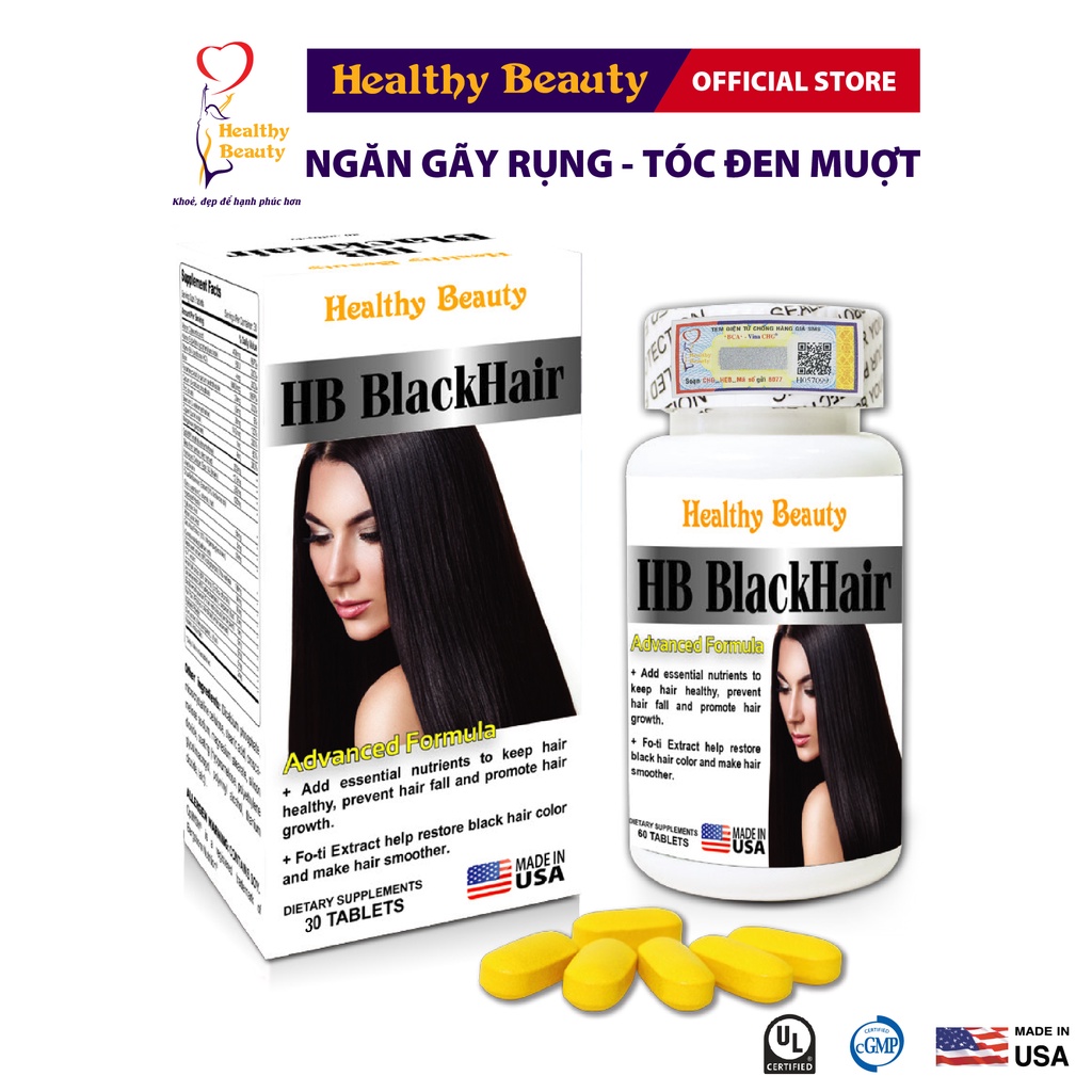 Viên Uống Giảm Gãy Rụng và Đen Tóc HB Black Hair Healthy Beauty