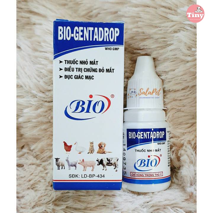 Nhỏ mắt chó mèo Bio genta drop - trị đau mắt đục giác mạc viêm đỏ ngứa vệ sinh mắt thú cưng