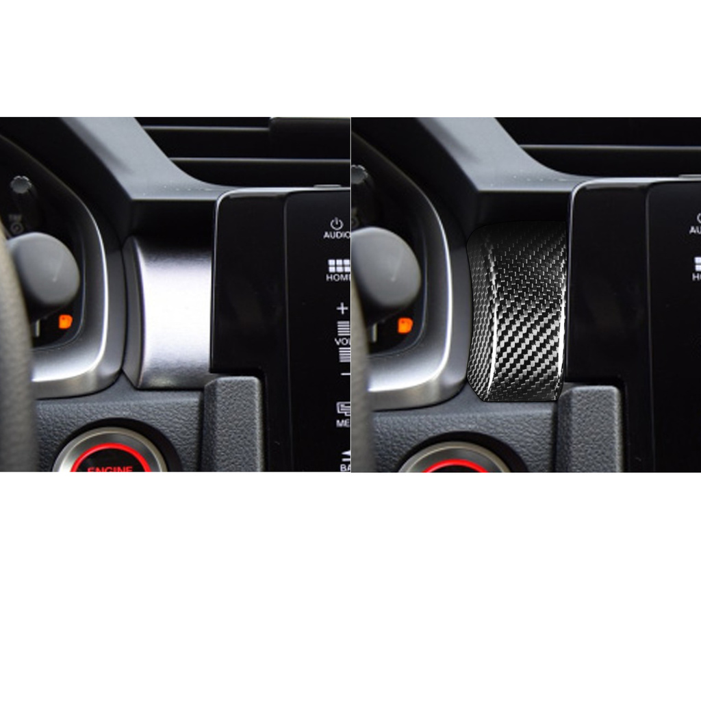 phù hợp với trang trí bảng điều khiển trung tâm bằng sợi carbon thực 16-20 của Civic thế hệ thứ 10 bên trong xe sửa đổi tay lái trái carbon khô