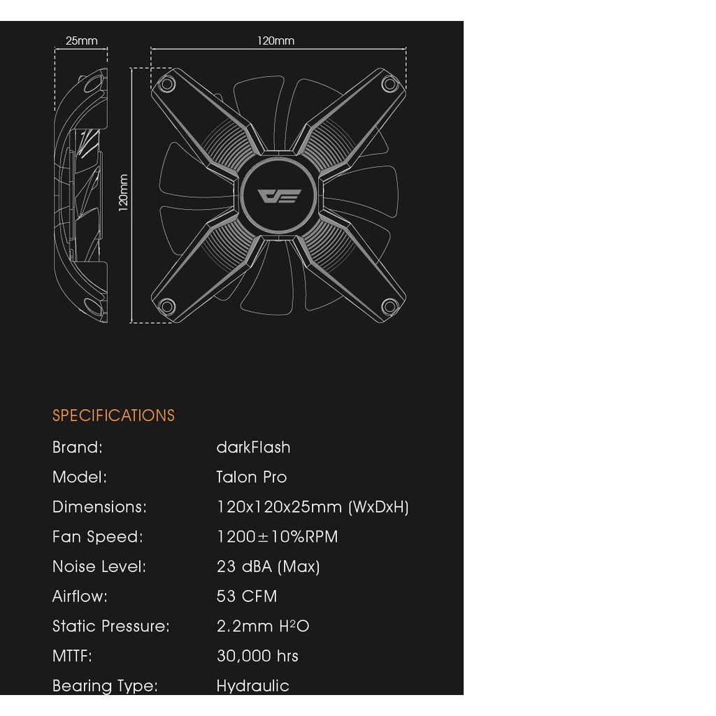 Quạt làm mát Talon RGB