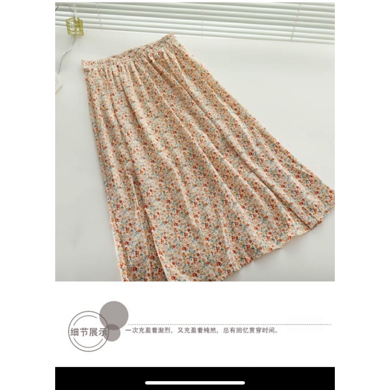 Chân váy hoa nhí vintage