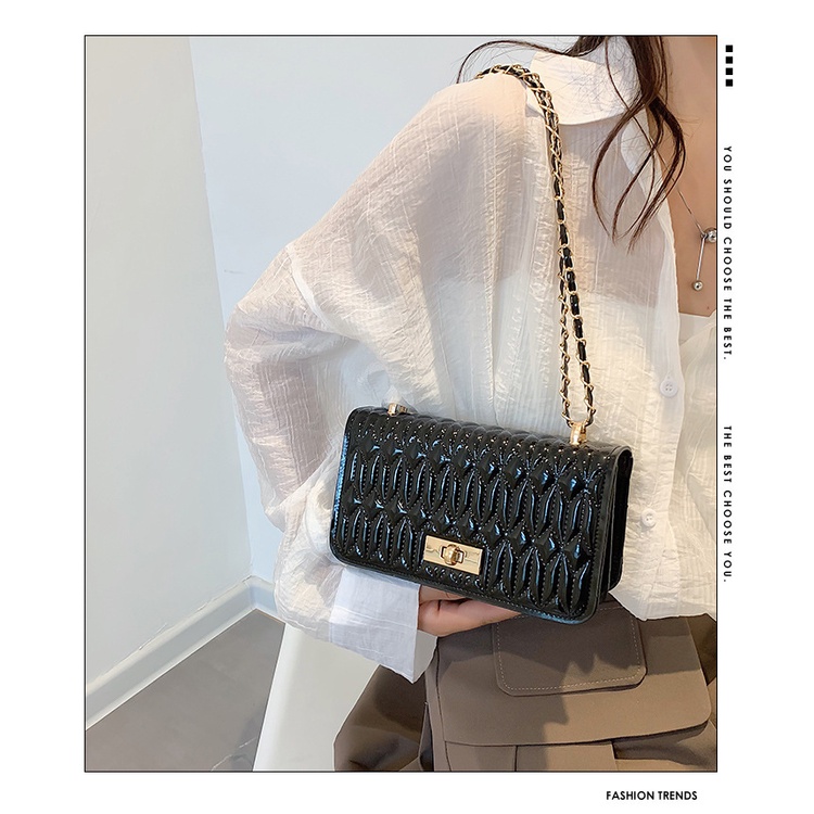 Túi Đeo JASMIN NOIR Chéo Nắp Gập In Họa Tiết Hoa Thời Trang Cho Nữ