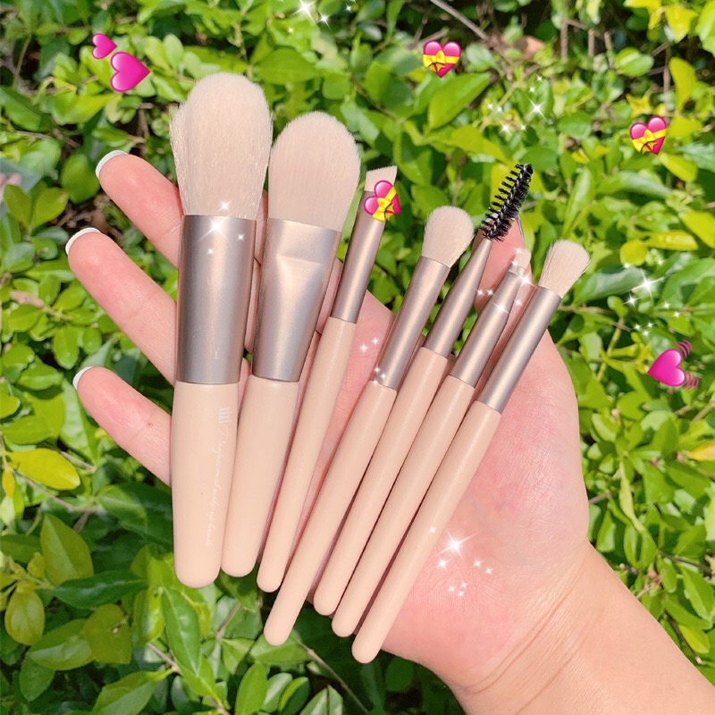 Set Cọ 8 Cây Trang Điểm Kèm Túi Zip Khoá Kéo Tiện Lợi