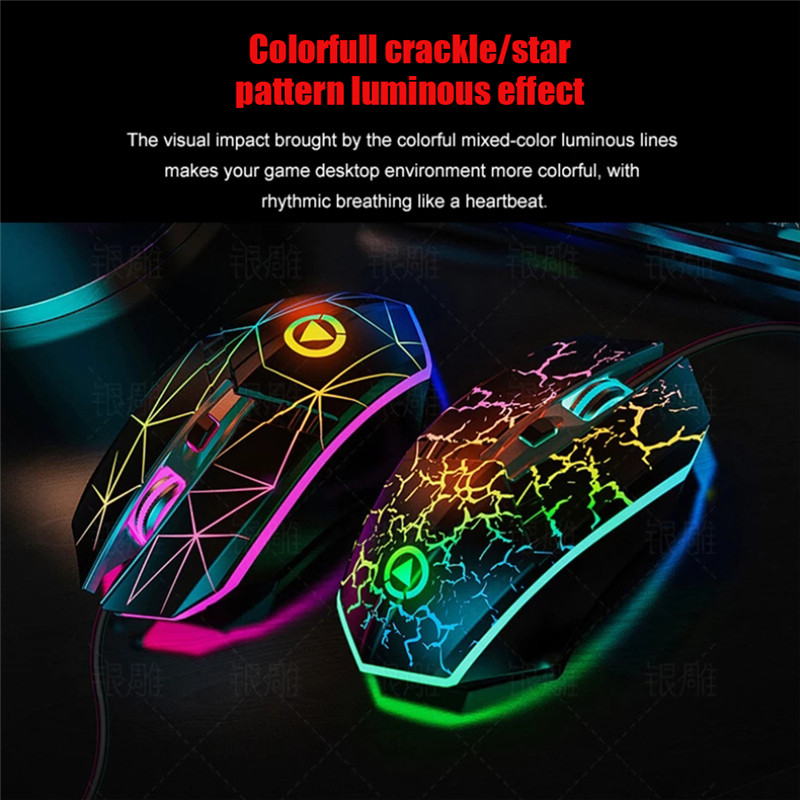 NNSL Wired Gaming Mouse USB Optical Gamer Mouse Ergonomic Mice 4 Buttons 2400DPI Computer Programmable Mouse For PC