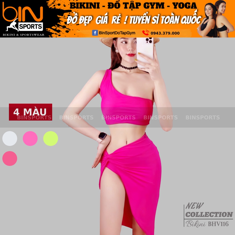 Bikini Nữ 3 Chi Tiết 2 Mảnh Kèm Chân Váy Nhiều Màu Freesize Bin Sports BHV116