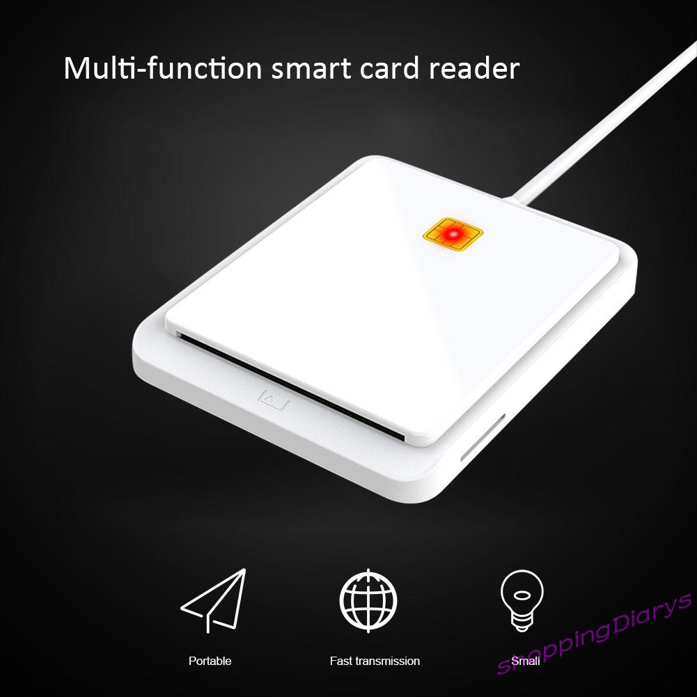 ✤Sh✤ USB 2.0 Smart Card Reader for CAC IC ID Bank SIM Card Windows 7 8 10 Vista