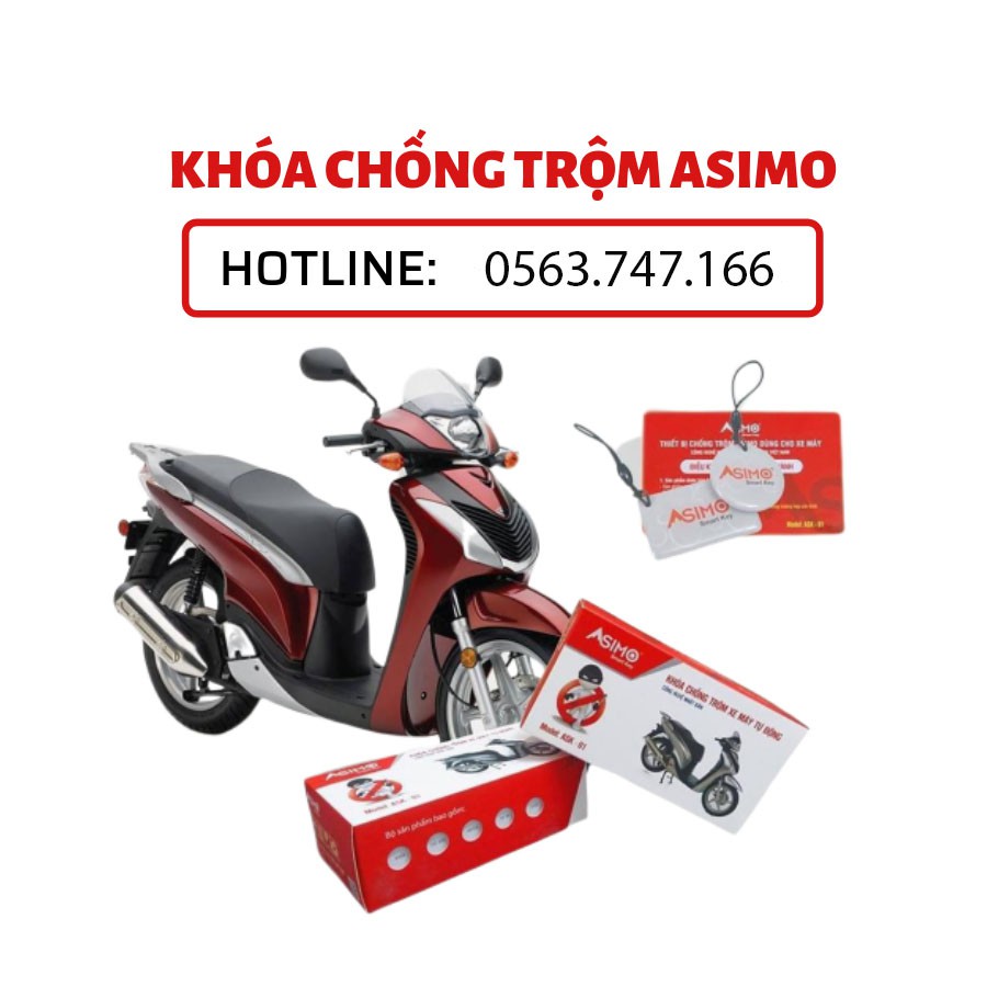 KHÓA CHỐNG TRỘM XE MÁY ASIMO chính hãng, dùng được cho tất cả các loại xe ga, xe số