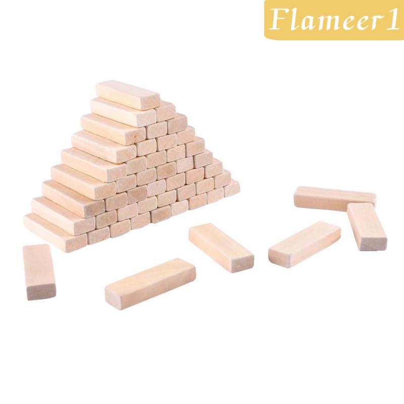 1 [Flameameer] 50 Khối Gỗ Domino Hình Chữ Nhật Cho Nghệ Thuật Và Dự Án Thủ Công
