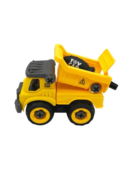 Set 4 xe công trình dạng đồ chơi lắp ráp, bằng nhựa, siêu đẹp