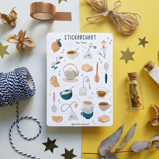 Sticker Sheet Tea Time - Chuyên dán sổ | Bullet Journal Stickers, Scrapbook Stickers, Tea Stickers, Cozy Sticker