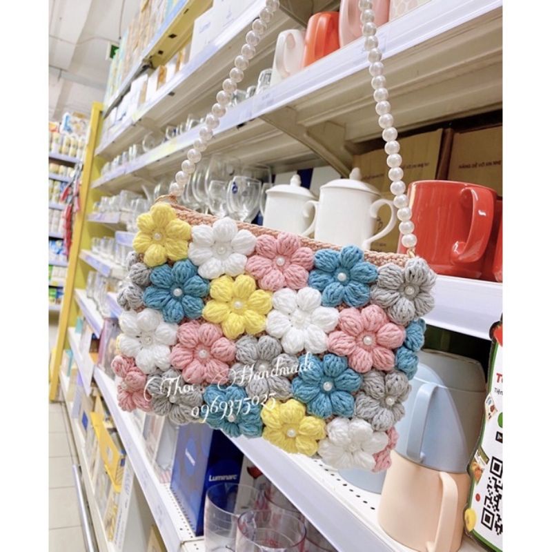 Pin cài áo/túi xách Hoa Len handmade