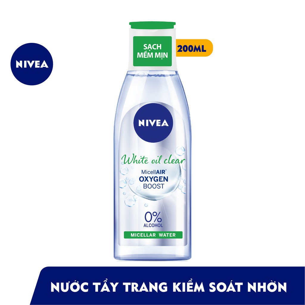 Nước tẩy trang NIVEA kiểm soát nhờn White Oil Clear Micellar Water (200ml) - 86609*12chai/thùng