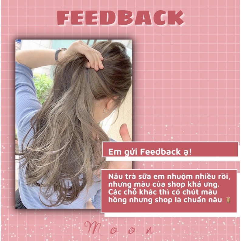 Thuốc nhuộm tóc NÂU TRÀ SỮA SÁNG | Tặng Oxy, vitaminE, bao tay, mũ trùm