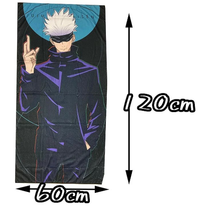 Khăn tắm cao cấp Magic Round Yuji Satoru Gojo Jujutsu Kaisen 120 x 60 cm chính hãng Nhật Bản