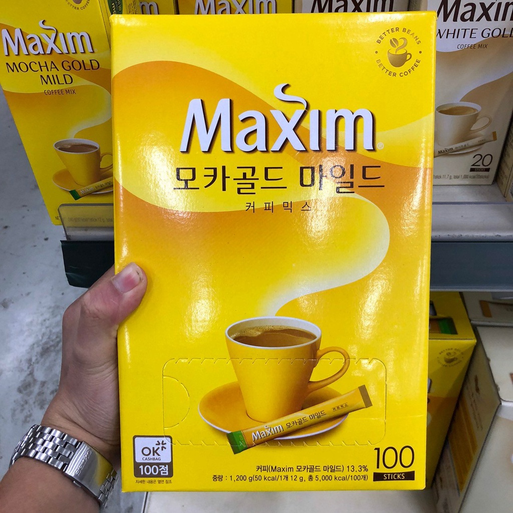 Cà phê Maxim Gold Hàn Quốc Hộp 100 gói