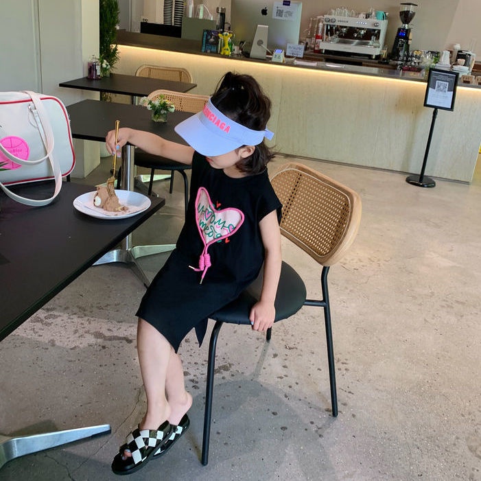 [Hàng Mới Về] Đầm Công Chúa Tay Ngắn Xẻ Tà Bên Hông Dễ Phối Đồ Phong Cách Phương Tây Mùa Hè Cho Bé Gái