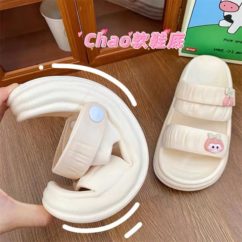 Dép bánh mì đế cao Dép đi biển Dép dễ thương Dép Sandal Họa Tiết Hoạt Hình Thời Trang Mùa Hè