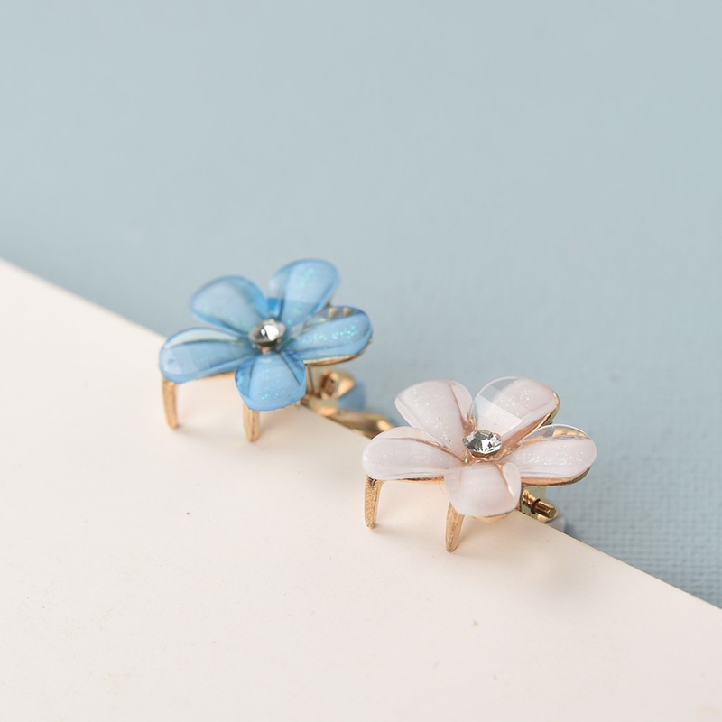 Kẹp Tóc Hình Bông Hoa Đính Đá Pha Lê Màu Sắc Phong Cách Hàn Quốc Dành Cho Nữ