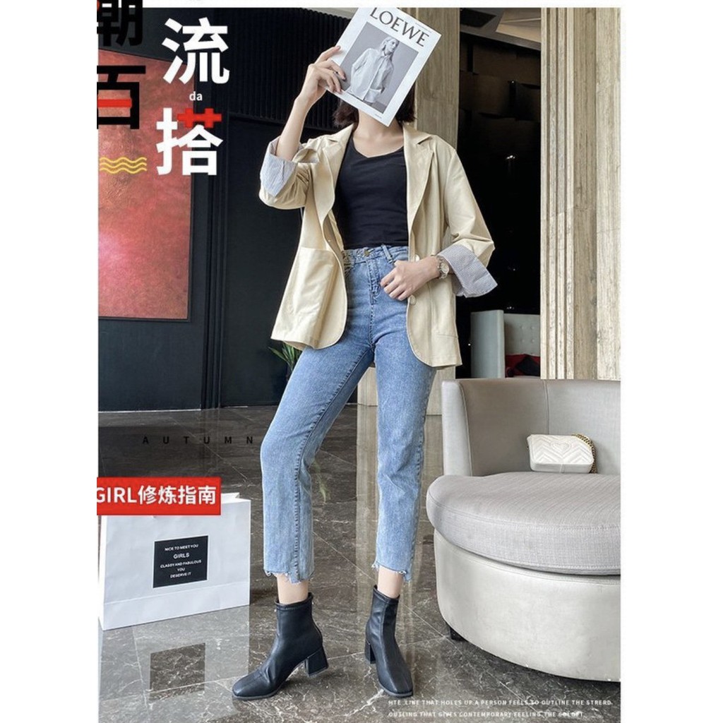 XẢ KHO (S165) Bốt nữ gân 2 hàng dọc ( mã 9901 - bốt 2 gân)