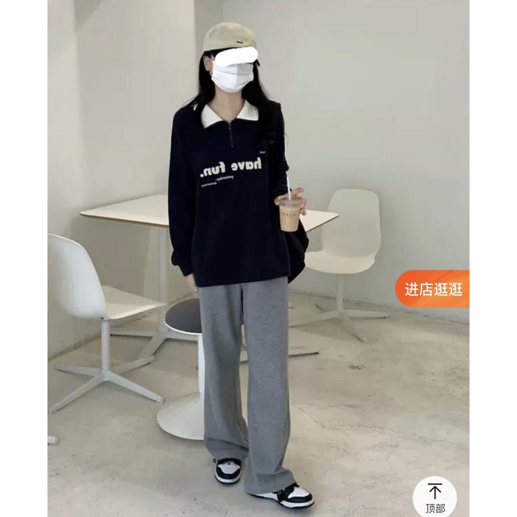 Áo Nỉ Polo Nam Nữ Have Fun [FREESHIP] ♥ Sweater form rộng tay bồng, hoodie zip khóa kéo phối cổ trắng cá tính Ulzzang ♥ | BigBuy360 - bigbuy360.vn