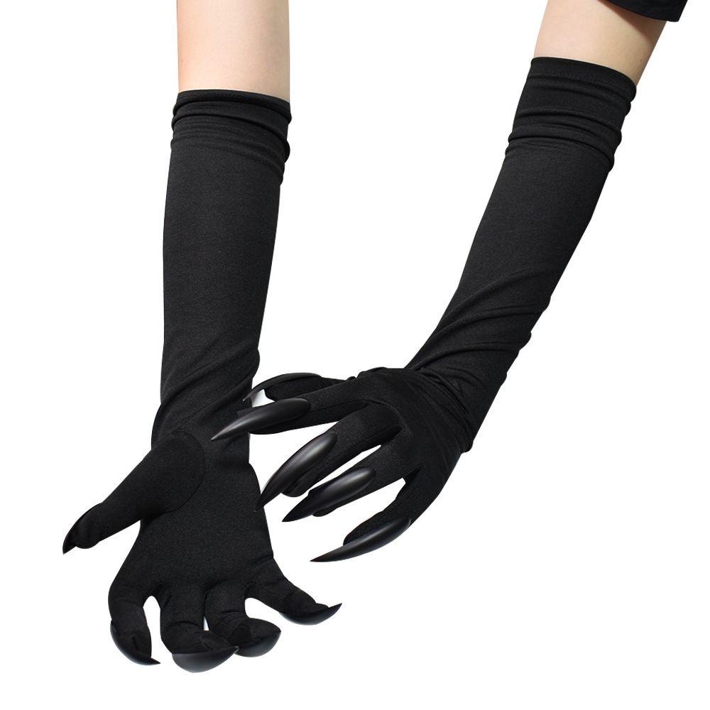 Găng Tay Hóa Trang Halloween Kinh Dị Màu Đen|Đạo Cụ Móng Vuốt Ma Lạ Mắt
