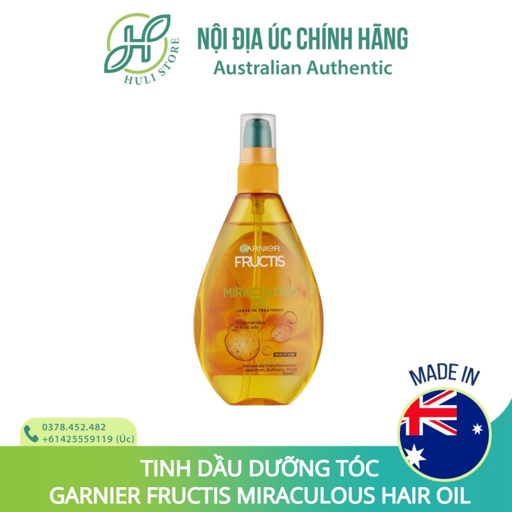 Tinh dầu dưỡng tóc GARNIER Fructis Nutri Repair Miracle Oil / Miraculous Oil Brushing Express Hair Serum 150ml