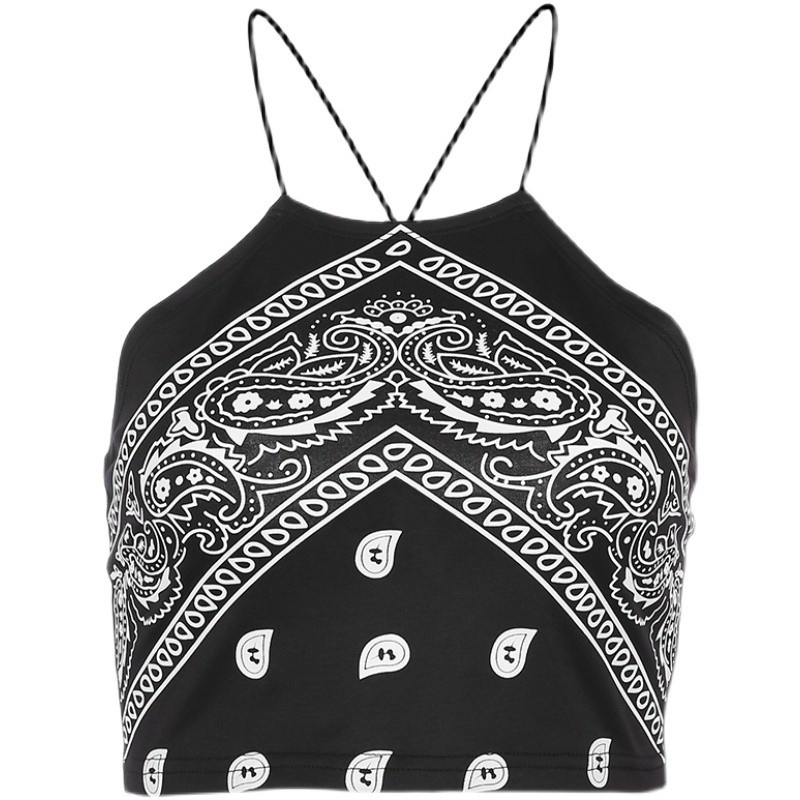 Yếm thổ cẩm 2 dây bún đan chéo lưng Croptop nữ có giãn 4 chiều tôn dáng đi chơi đi biển đều đẹp MANZAKIA | BigBuy360 - bigbuy360.vn