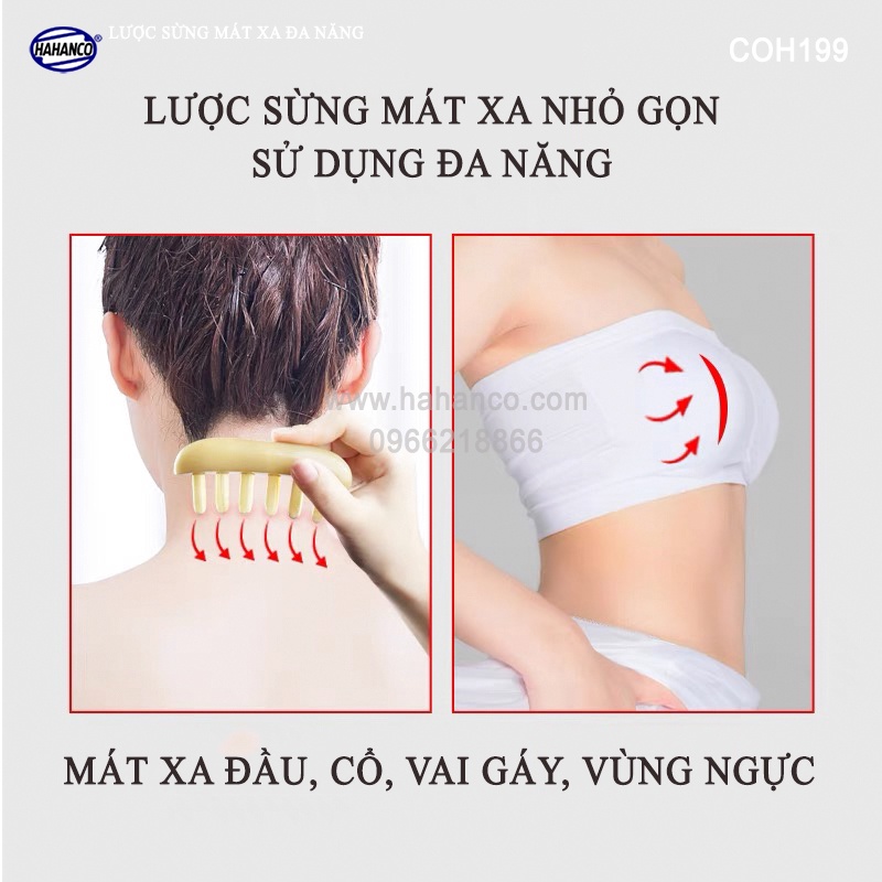 Lược sừng MÁT XA toàn thân đa năng - thư giãn, giúp lưu thông khí huyết - COH199