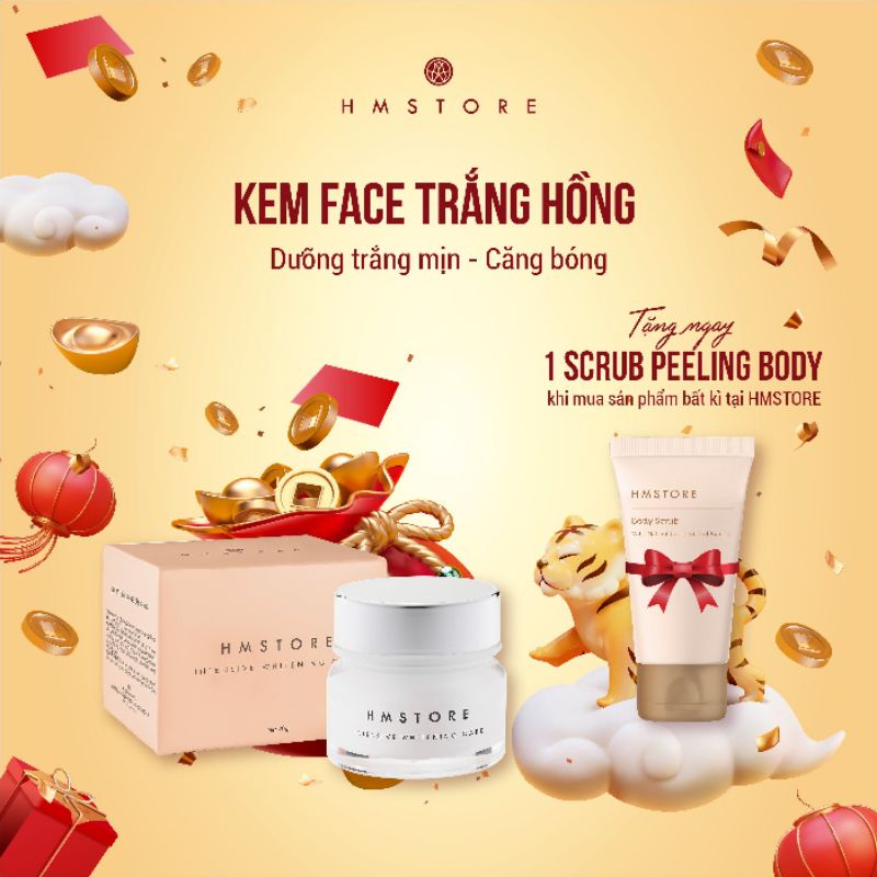 Kem face trắng hồng căng bóng HM Store cung cấp độ ẩm cho da