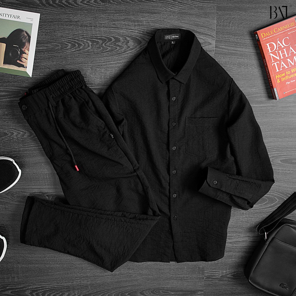 VDEO- ẢNH THẬT 100% BỘ ĐŨI NAM Quần Dài Áo Dài, Sơ Mi Quần Đũi Dài Tay