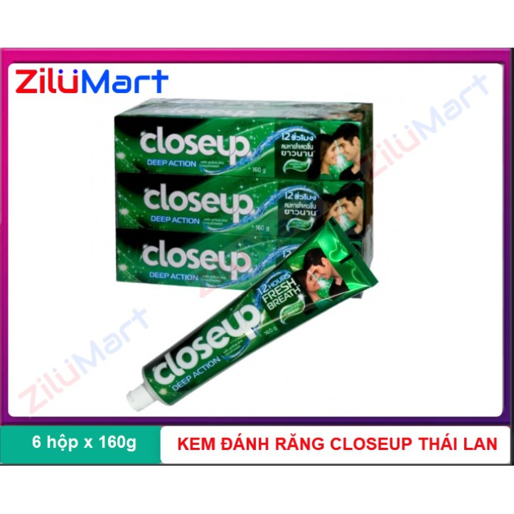 Lốc 6 hộp kem đánh răng Closeup Thái Lan loại 160g