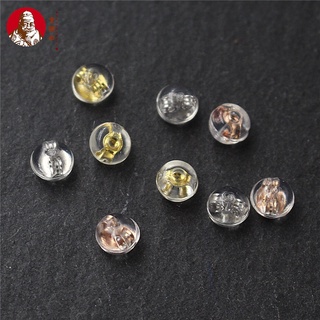 Nút Tai Silicone Mạ Bạch Kim Màu Vàng Hồng S925