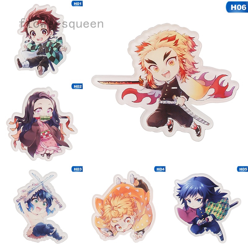 flowersqueen Ghim cài hình anime Demon Slayer bằng chất liệu acrylic trong suốt thời trang