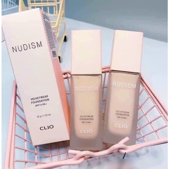 KEM NỀN CLIO NUDISM VELVETWEAR FOUNDATION 35G cực phê.giá 290k