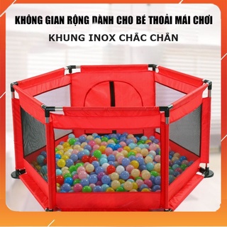 Quây bóng cho bé, quây bóng lục giác, khung inox chắc chắn cho bé tha hồ vận động