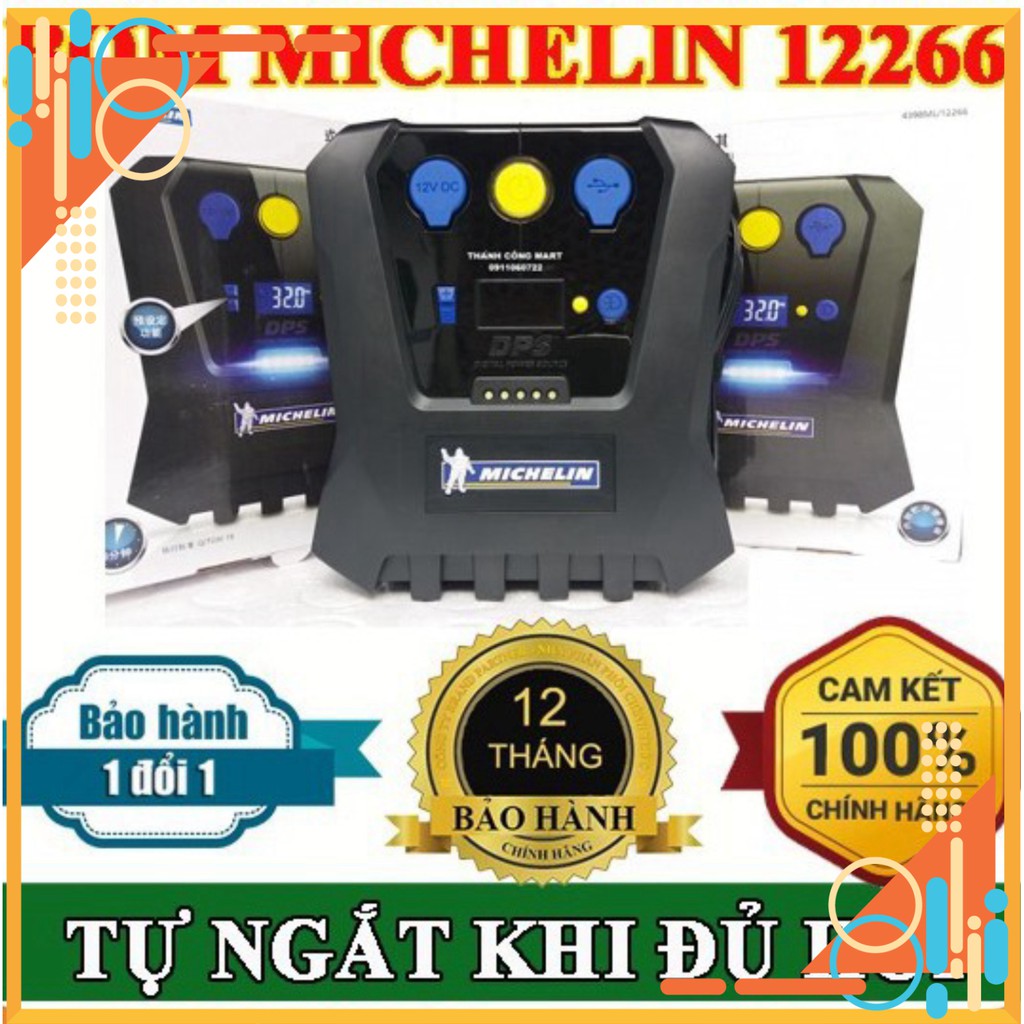 Bơm lốp Michelin 12266 - Bơm lốp tự ngắt 12v phukiensasa