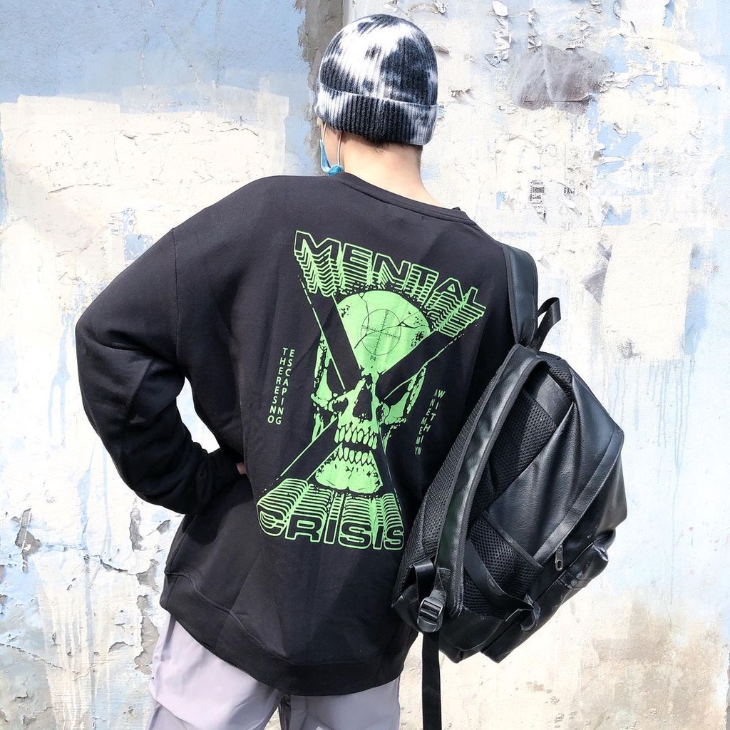 Áo Sweater nam nữ MEANSTORE nỉ da cá oversize Unisex form rộng Ulzzang Streetware Hàn Quốc chất mềm mịn - Crisis