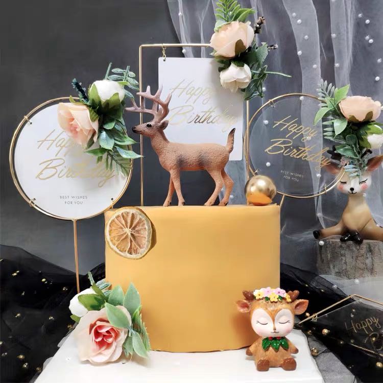 Phụ Kiện Trang Trí Bánh Kem Hình Hoa / Mặt Trăng / Trái Tim Bằng Nhựa Acrylic