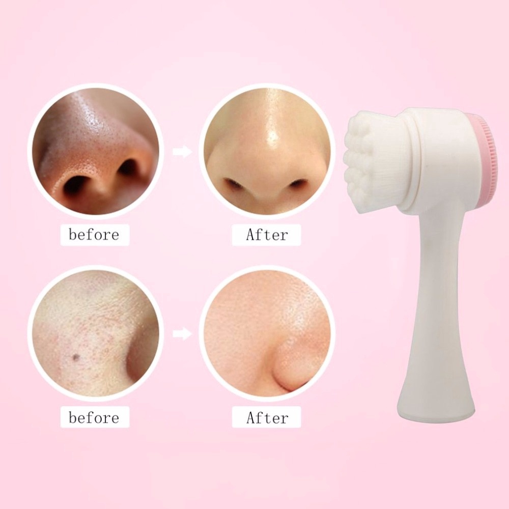 Bàn Chải Silicone Rửa Mặt 3D Rung Mát Xa Chăm Sóc Da