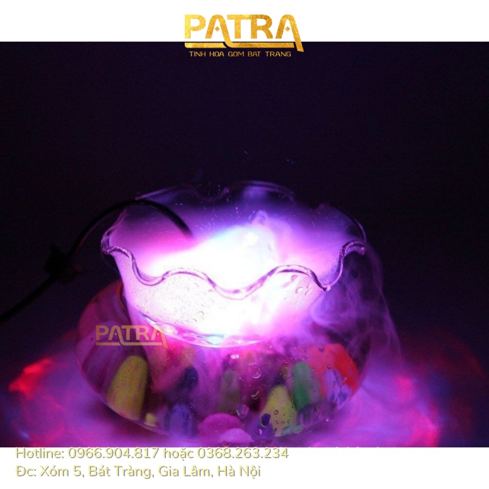 Máy tạo khói bể cá mini phun sương, đèn led đổi màu bằng kim loại chống rỉ trang trí tiểu cảnh, hòn non bộ, thủy sinh