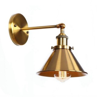 Đèn tường đĩa mạ vàng, phong cách vintage, treo tường chao vàng