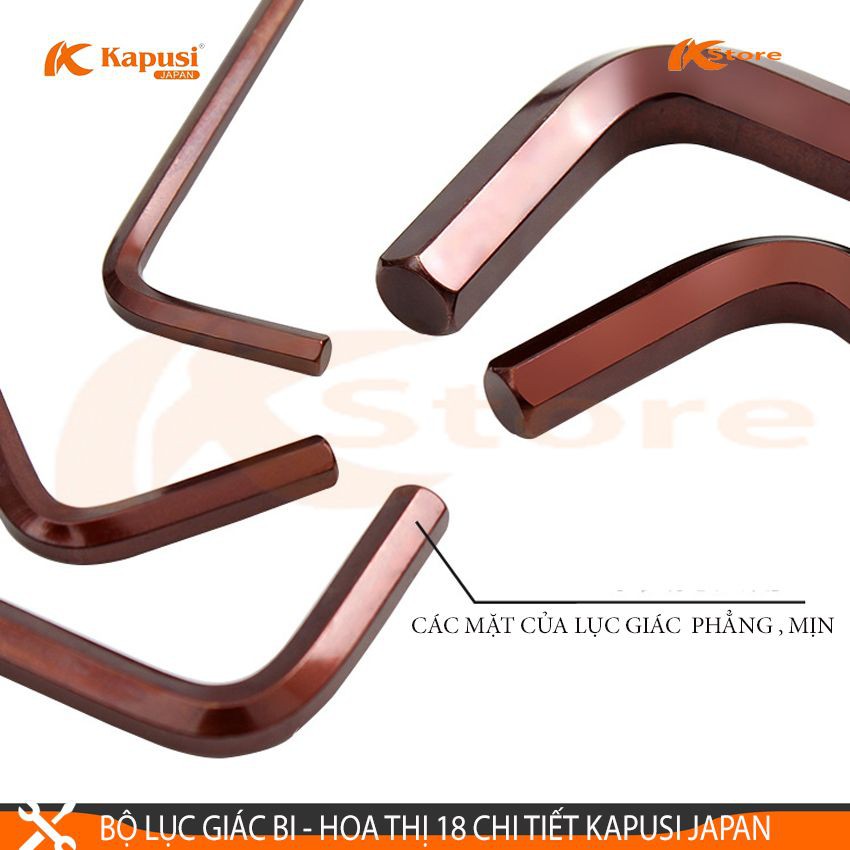 BỘ LỤC GIÁC BI - LỤC GIÁC HOA THỊ ( LỤC GIÁC BÔNG) 18 CHI TIẾT KAPUSI JAPAN, LỤC GIÁC CHỮ L cao cấp